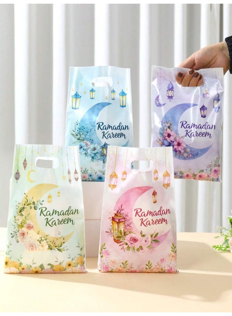 توزيعات رمضان 25 قطعة أكياس هدايا متعددة الألوان بتصميم هلال وعبارة رمضان كريم، مناسبة لتقديم الحلوى وزينة حفلات رمضان والعيد - Image 5